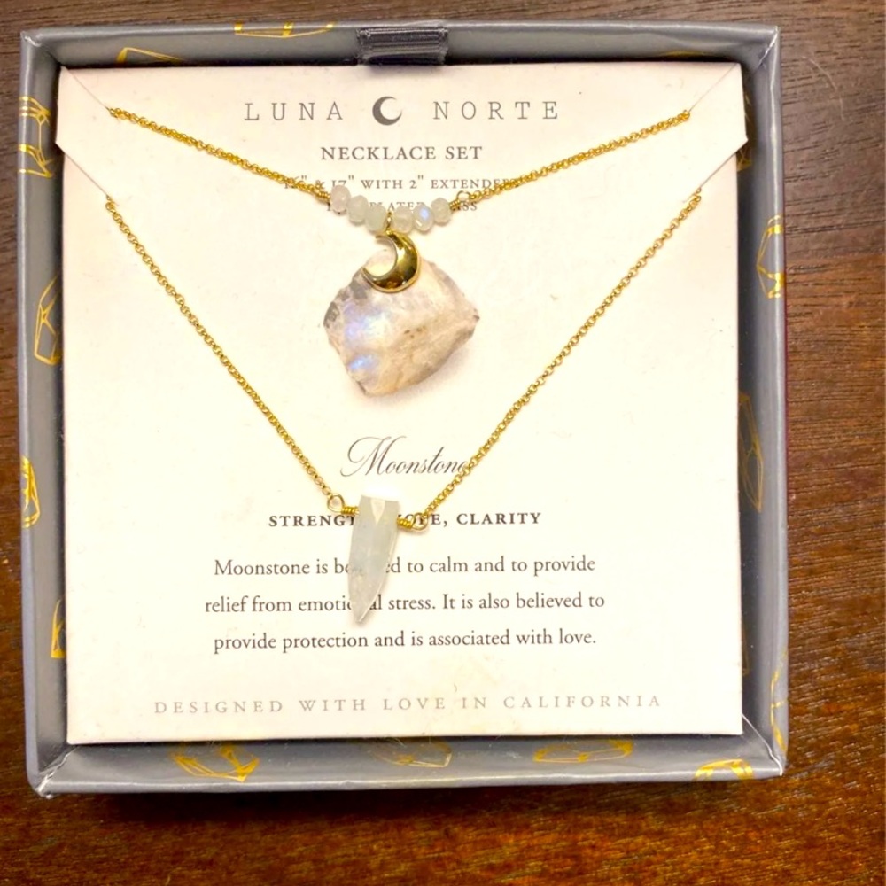 Luna Norte Moonstone Necklace Set